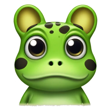 frog with cat ears and cross eyed  sticker