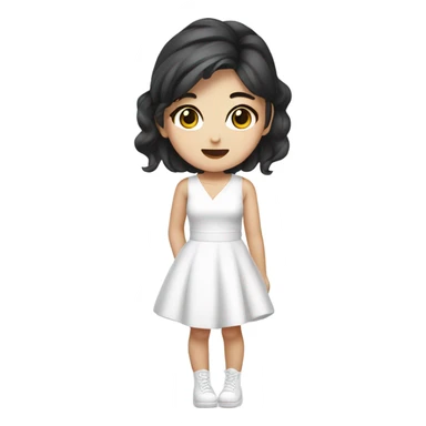 karina asian kpop cute white girl wearing white dress sticker
