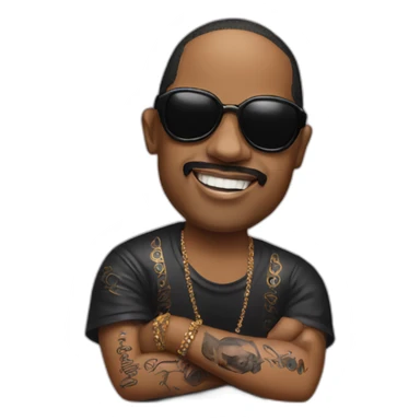 stevie wonder with tatoos sticker