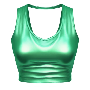 Realistic isolated low cut metallic mint green crop top blouse. sticker