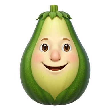 funny cartoon character with a big zucchini nose, standing sticker