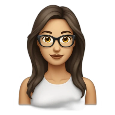 femme brune lunettes transparentes sticker