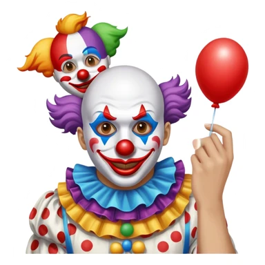 Taking off a clown mask emoji sticker