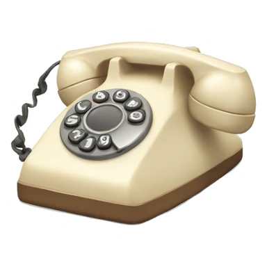 Cream Vintage phone sticker