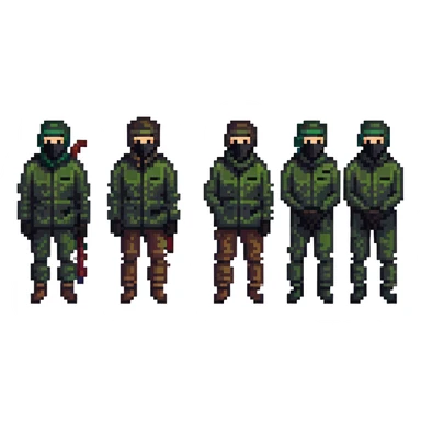 group of men with black ski masks sticker