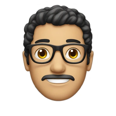 A white man with black hair and glasses wearing keffiyeh  sticker