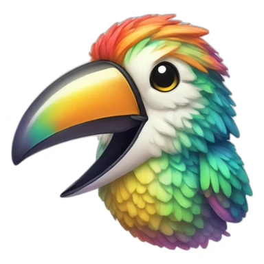 erstelle ein emoji von einem bunten kolibri. sketch art  sticker