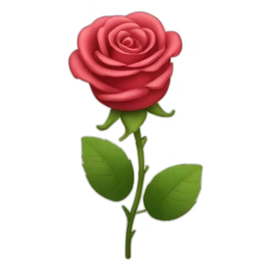 Cute rose with cute smile emoji  sticker