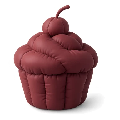 Gothic cupcake in cushion style with burgundy color, no background. sticker