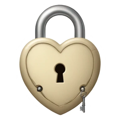vintage beige heart-shaped lock and key sticker
