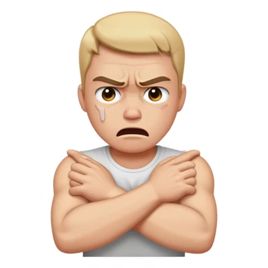 Angry arms crossing neck crying sticker