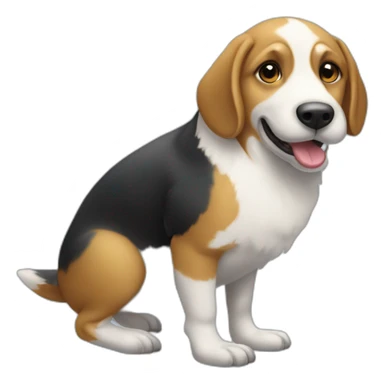 chien sur un pinguoin sticker