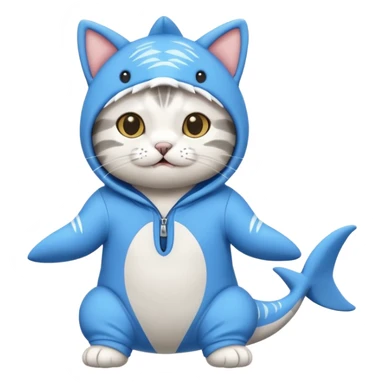 Cat in a shark onesie sticker