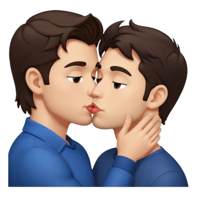 Two brunette guys kissing passionate sticker