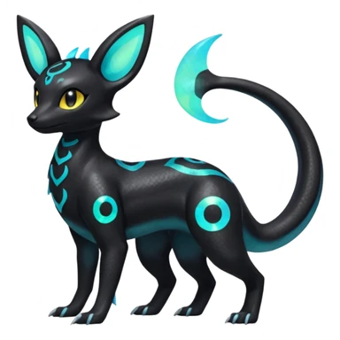 Shiny Aural Umbreon-Amaura-Salandit-Fakémon-fusion (full body) sticker