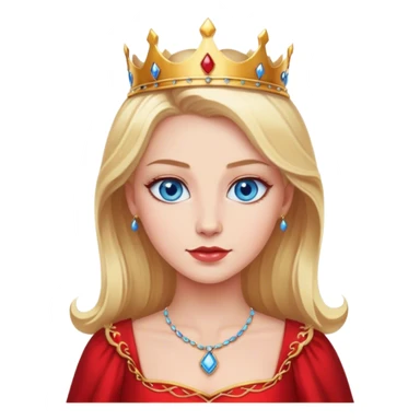 blonde queen blue eyes, red dress sticker