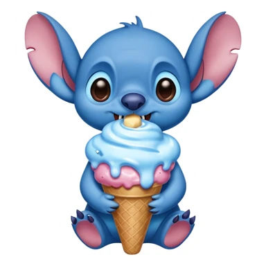 Stitch eating ice cream  sticker