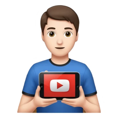 A person holding a YouTube play button in their gaming room sticker