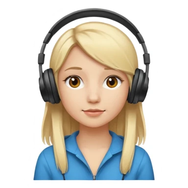 what emoji gril with hephones and blonde hair ? sticker