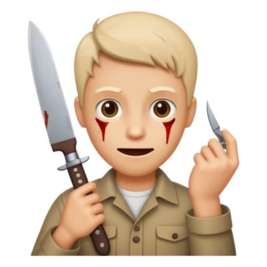 Knife in hand funny sticker