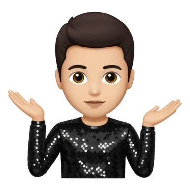 David Silveria from Korn with dark brown hair, light skin, black sequin outfit sticker