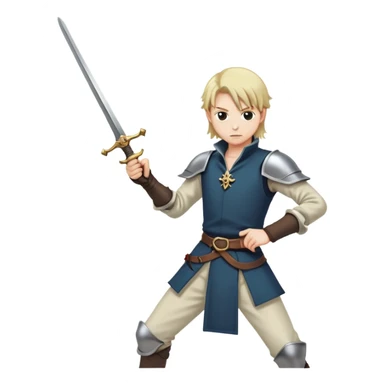 duelist with sword and rapier in fighting stance sticker