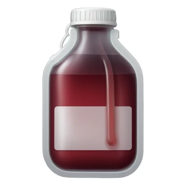 infusion bag with dark red liquid  sticker