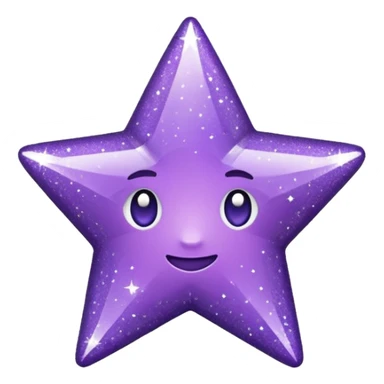 Estrela com 3 pontas roxa com glitter sticker