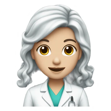 White girl dentist with long curly dark hair  sticker