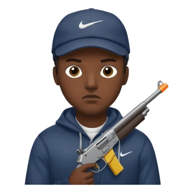Emoji con arma y gorra Nike pero gánster de hombre sticker