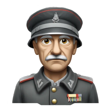 photorealistic old serious german soldier the middle of the XX century gray uniform detailed face with wrinkles, closed mouth, small eyes  sticker