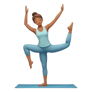 person in yoga pose balancing on one leg, centered and calm sticker