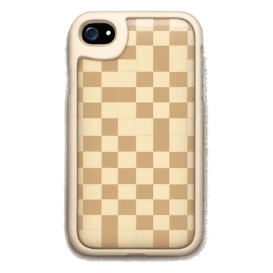 iPhone with beige checkered case sticker