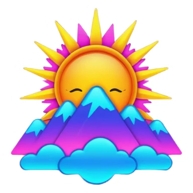 neon sunrise sticker