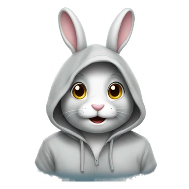 Rabbit wearing hoodie sticker