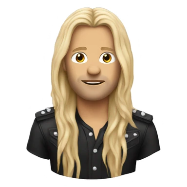Rock star with long blonde hair  sticker