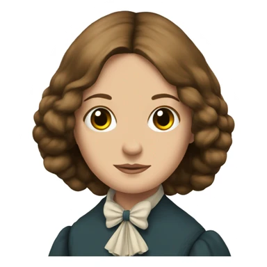 Charlotte Bronte with a butterfly sticker