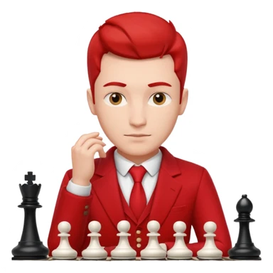 man chess players in red outfits sticker