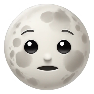 Little moon with cute face sticker