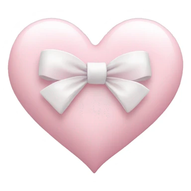 Pastel pink heart with white bow sticker