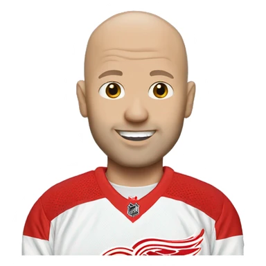 White bald man with Detroit red wings jersey  sticker