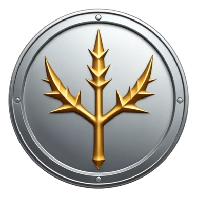 A coin with a thorn on either side sticker