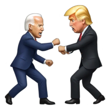 Joe Biden fighting Donald trump sticker