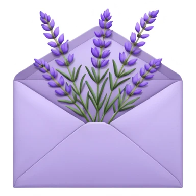 Pastel light whitish purple envelope with lavender flowers inside  sticker