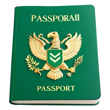 Green Nigerian Passport with Eagle Logo sticker