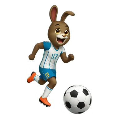 Conejo jugando futbol sticker