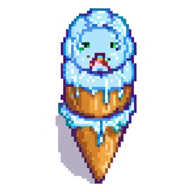 face eating ice cream sticker