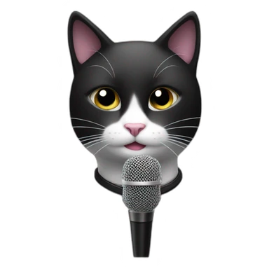 Karaoke-black-and-white-cat sticker