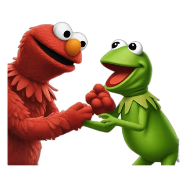 elmo fighting with pepe the frog sticker