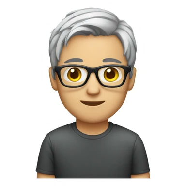 young men with dark glasses with gray hair playing on computer sticker